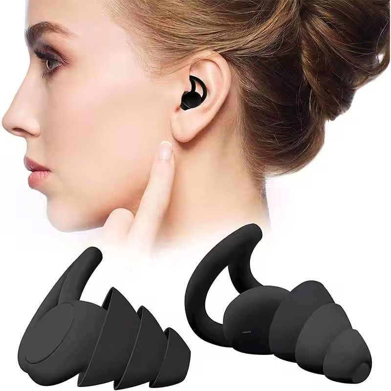 3 Layers Sleeping Earplugs Reduce High Fidelity Earplugs Reusable Silicone Ear Plugs for Travelling Sleeping Noise Cancelling