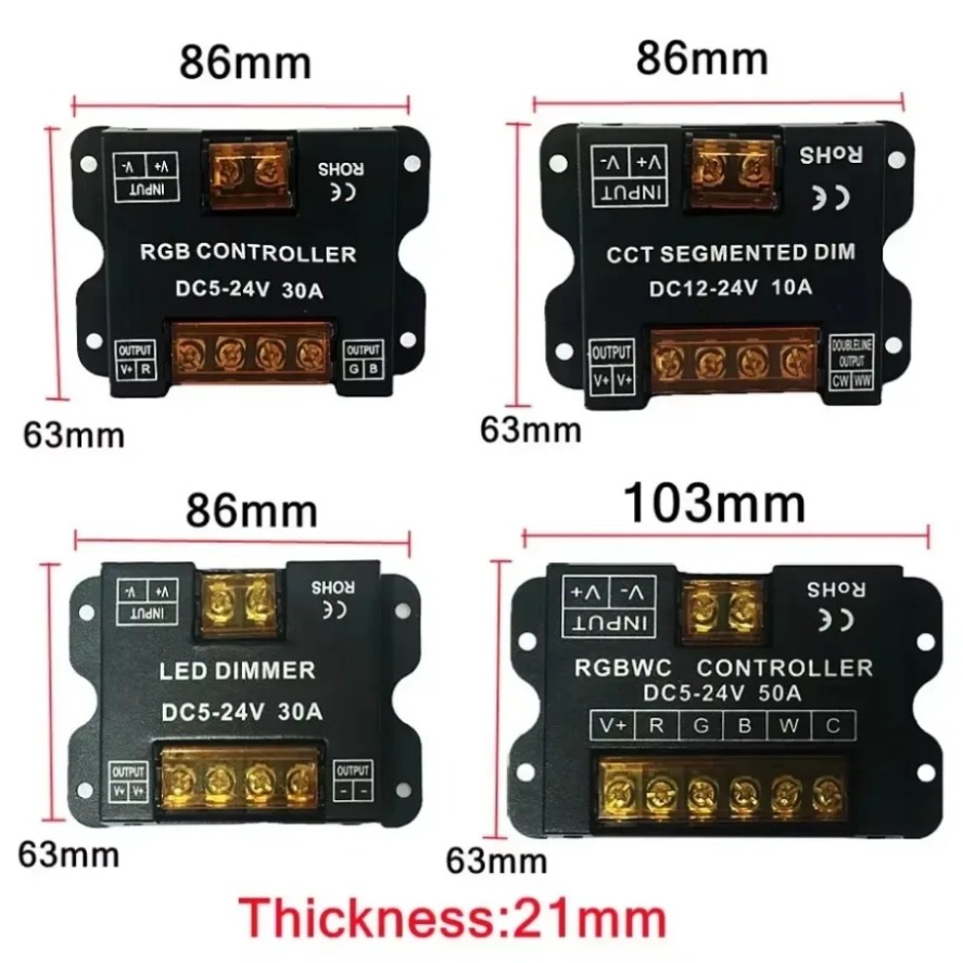 LED Light Modulator DC5V 12V 24V Touch Panel 30A High-power Wireless Controller CCT/RGB/RGBWW/RGBCW Controller Home Lighting