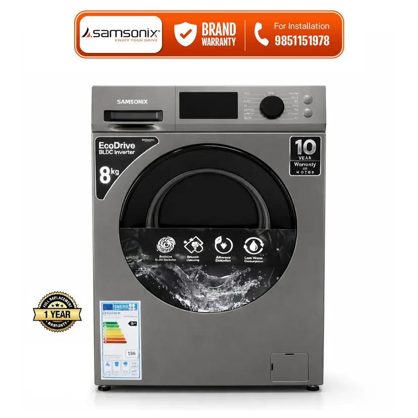 Samsonix 8 kg Fully Automatic Front Loading Washing machine SAM-FLWM08BL