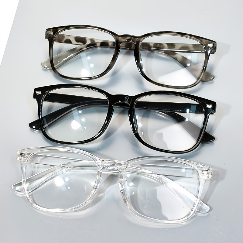 1/2/3pcs Vintage Square Reading Glasses for Women Rivet Frame, Anti-Blue Light Computer Glasses