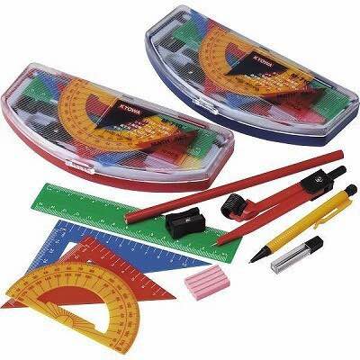 Geometry Box 10Psc Set Very Compact Elegant Colors Imported From Japan