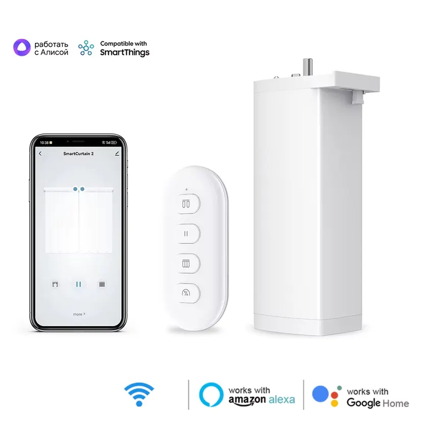 4th 15CM Mini Size Wifi/Zigbee Smart Electric Curtain Shutter Motor Remote Voice Control Work with Tuya Alexa SmartThings