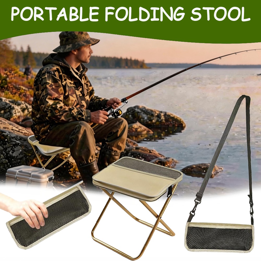 Portable Folding Stool for Outdoor Use, Easy to Carry and Unfold in a Second, Suitable for Fishing, Camping and Picnics.