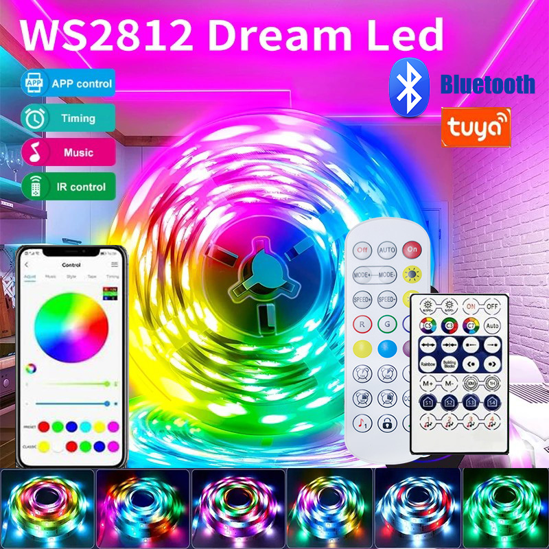Tuya LED RGB Strip Light Smart Wifi RGBIC Dream color Ribbon Lighting USB 5V WS2812B Addressable Light Lamp Support Alexa lightify
