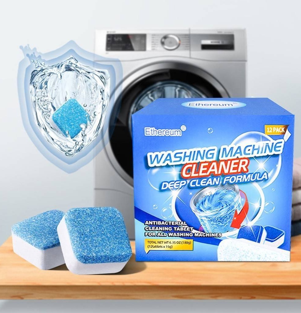 12 PCS Washing Machine Cleaner Tablets | Deep Clean Drum Cleaner | Removes Dirt, Odor & Limescale