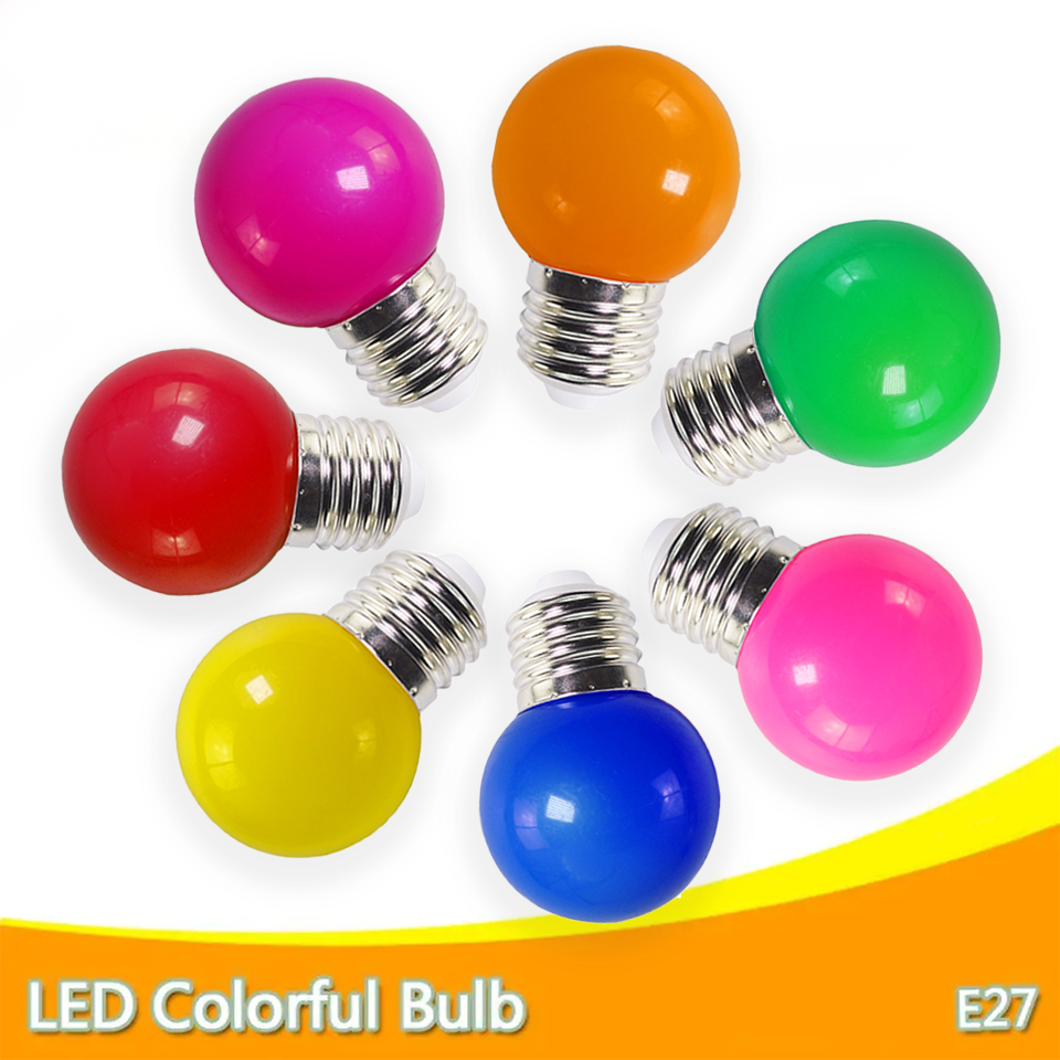 4PCS Colorful G45 LED Bulb E27 3W 220V RGB Blub Energy Saving LED Light Globe Lamp for Party, Festival, Home Decoration