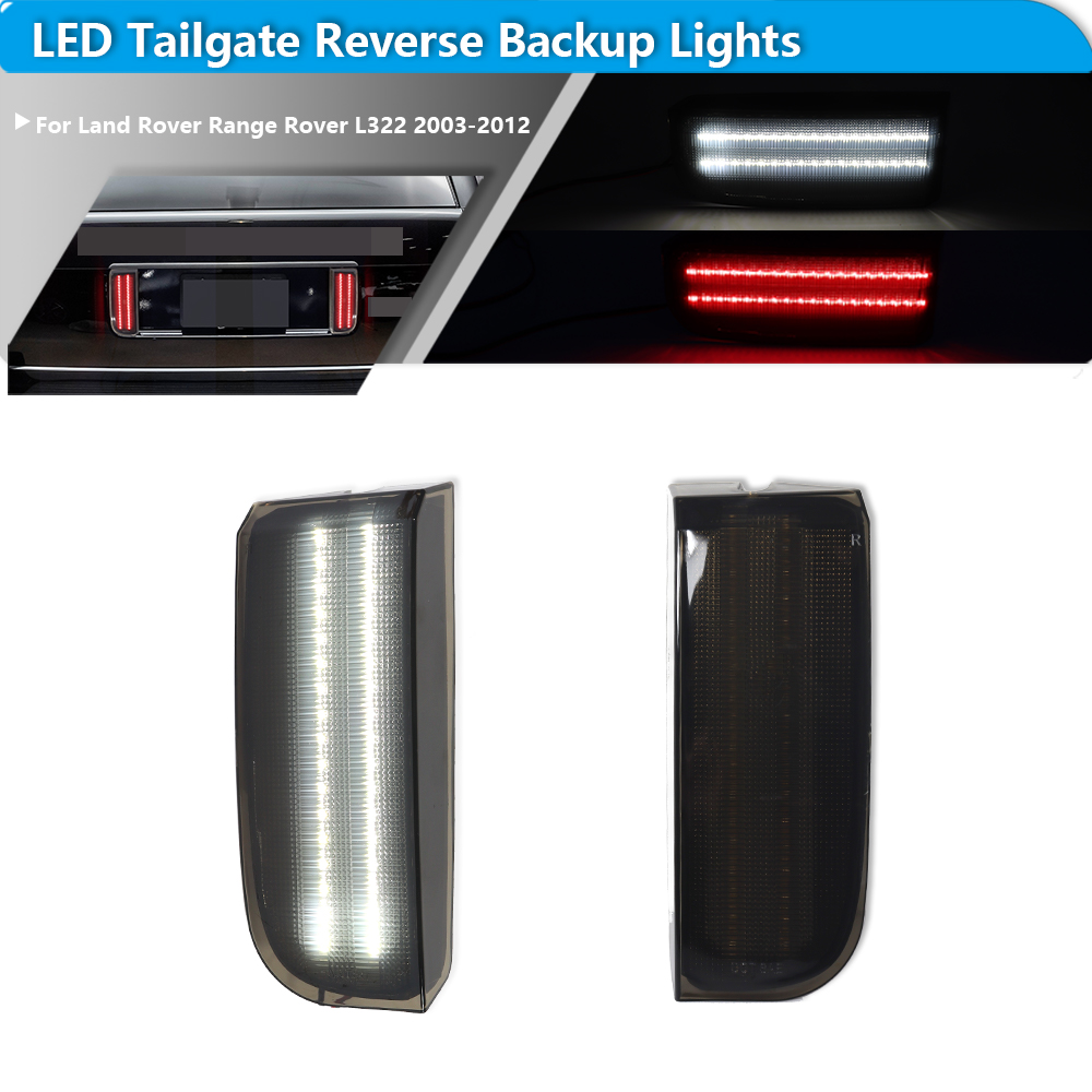 2PCS For Land Rover Range Rover L322 2003-2012 White LED Tailgate Backup Reverse Lights & Red Tail/Brake Lights Rear Fog Lighs K