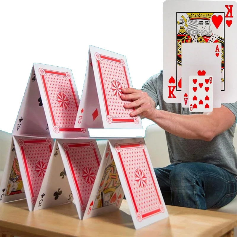 2/4/6/9 Times Creative Design of Large Size Jumbo Playing Cards Toys Board Game Magic Tricks Tools Fun Party Games for