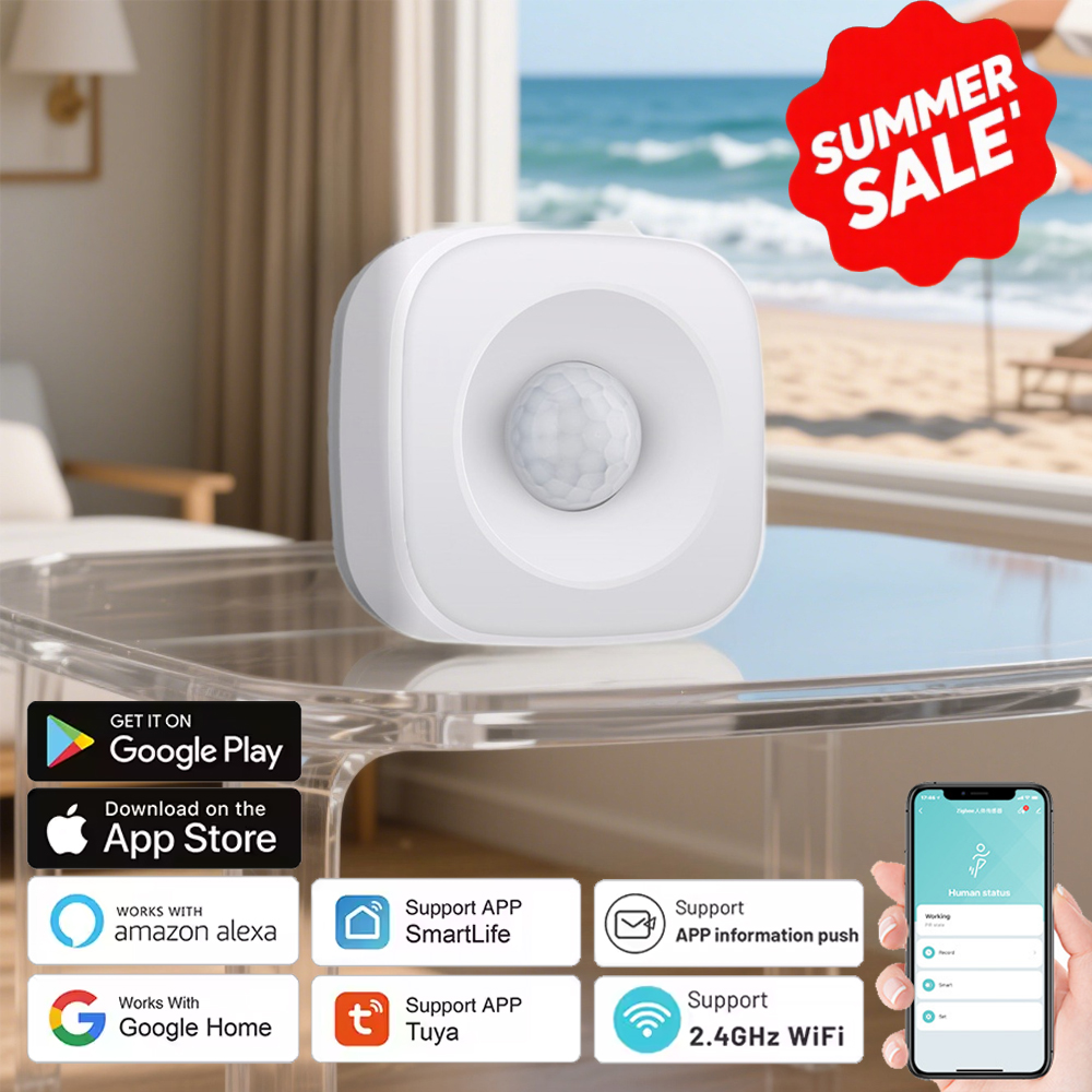 Tuya Smart WiFi PIR Motion Detection Sensor Security Burglar Alarm Sensor Smart Life App Control Support Alexa Home