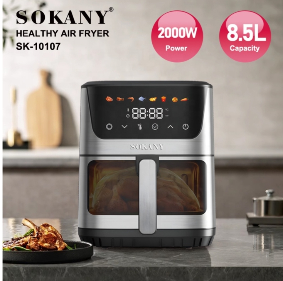 Sokany Digital Air Fryer With Transparent Window 8.5 Ltrs