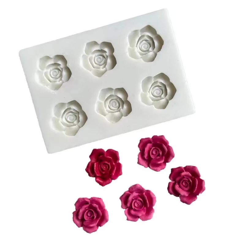 1PC Rose silicone mold clay plaster resin craft mold DIY chocolate pudding jelly fondant mold baking tools
