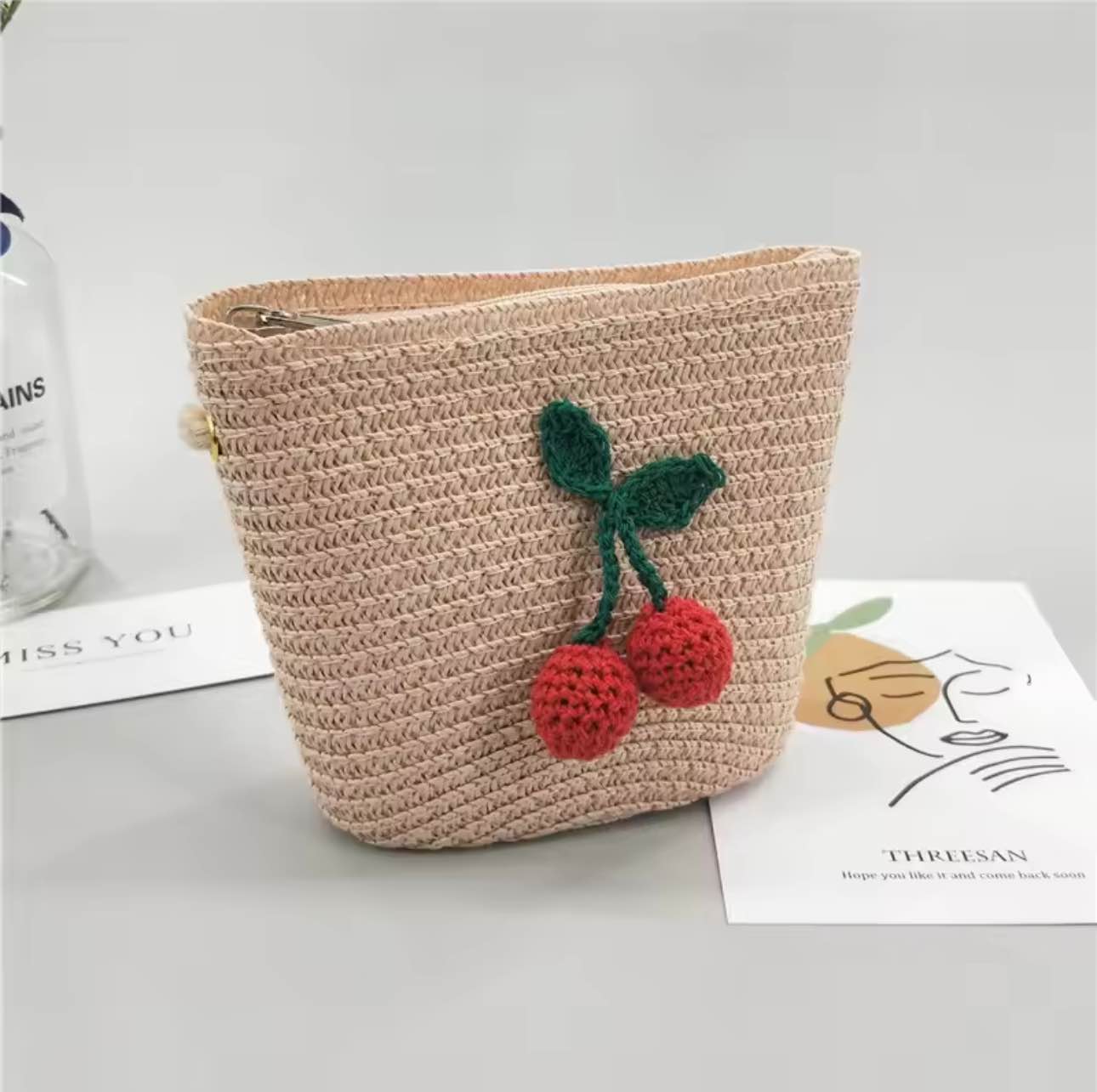 Summer Baby Outdoor Cartoon Shoulder Bags Cute Kids Holiday Beach Cherry Bag Children Lovely Mini Handbags