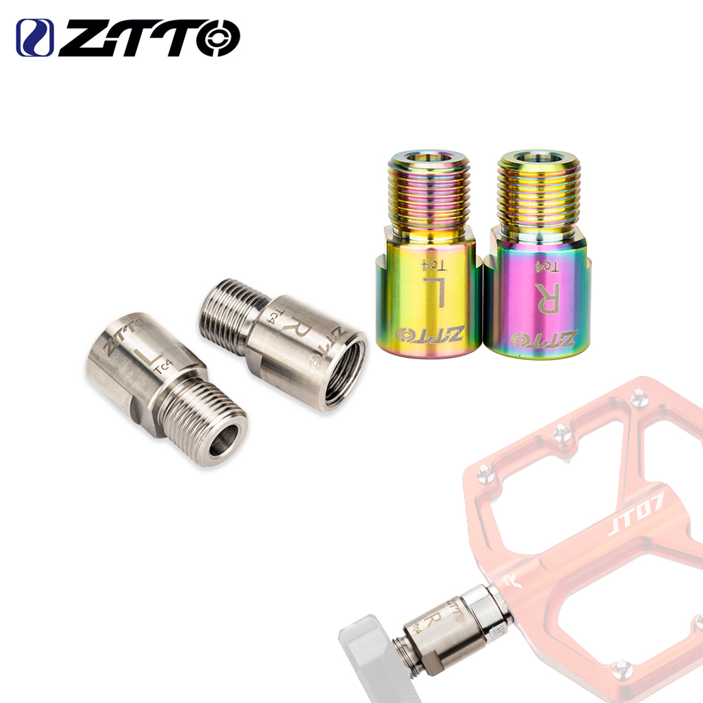 ZTTO 2pcs Bicycle Pedal Extension Bolt Titanum Alloy Bolt 16mm 20mm MTB Road Bike 9/16 Pedal Extender Spacers Crank Axle Parts