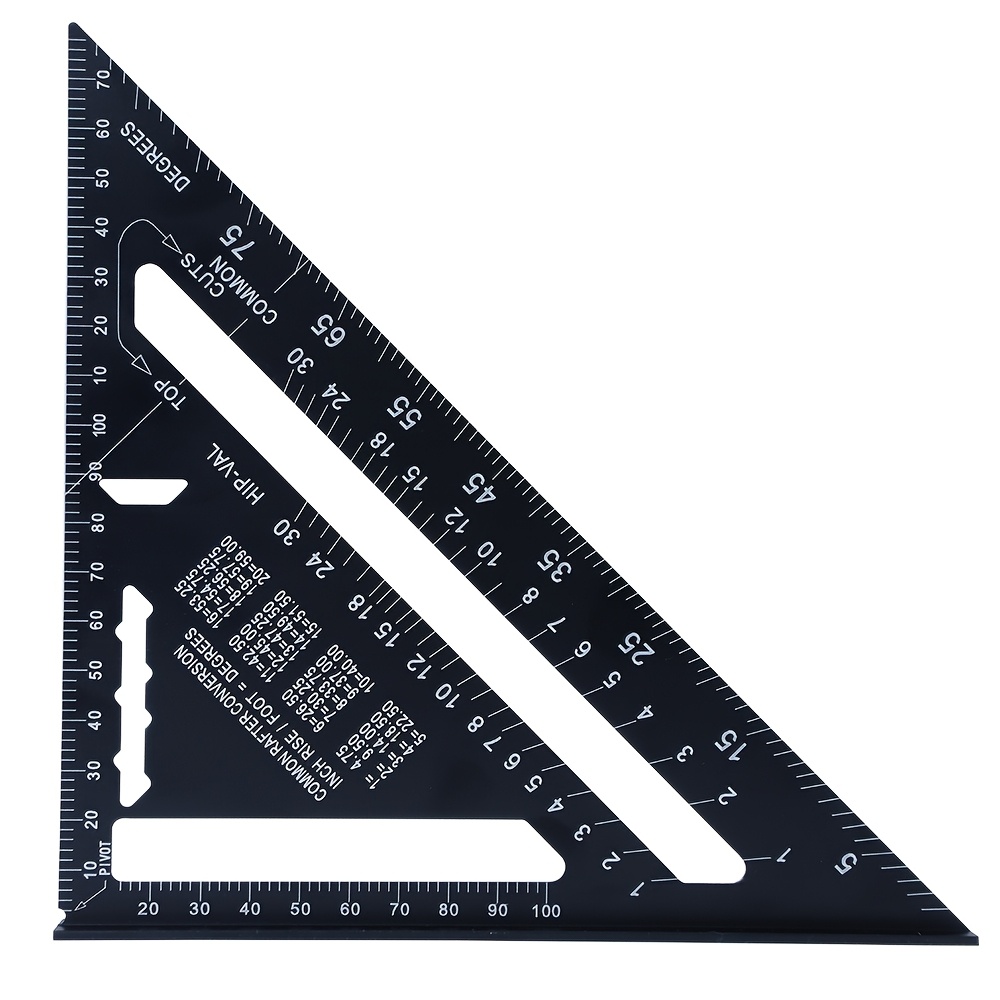 7 inch Rafter Square Aluminum Alloy Double Scale Triangle Ruler Angle Ruler Carpenter Triangle Square Rafter Tool Mensurement Su