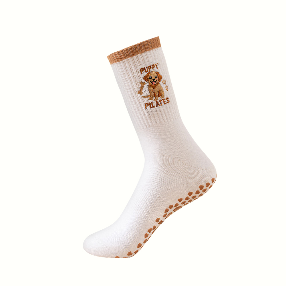 Non-Slip Yoga Socks for Women - 5 Finger Design Women's Five-toe Non-slip Pilates Yoga Cute Animal Socks Cartoon White Grip Sock
