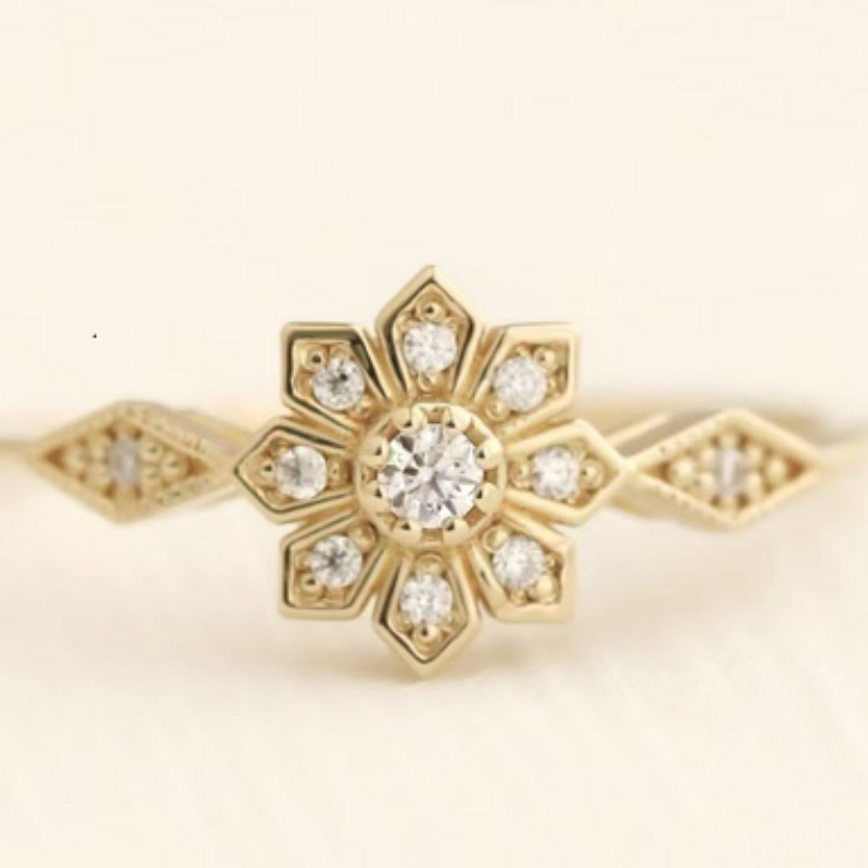1pc Elegant Vintage Style Ring, Women'S Fashion Ring with Flower Design, for Daily and Party Ocns-no box
