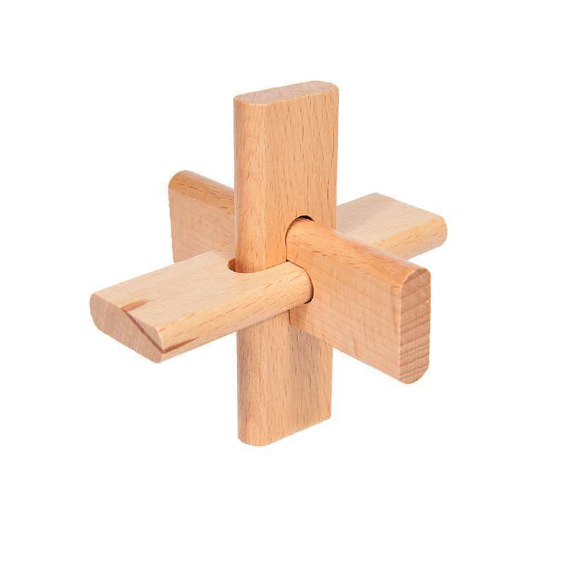 Classic SanTong Luban Lock Wooden Brain Teaser Puzzles Kids Boys Girls Unique Unlock Interlocking Educarional Toys
