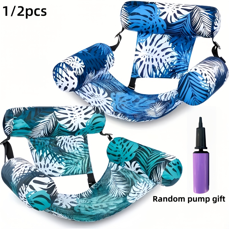 1/2pcs Inflatable Pool Lounge Chair,PVC Floating Bed for Swimming Pool&Beach-Durable Foldable Water Lounger (Mixed Colors)