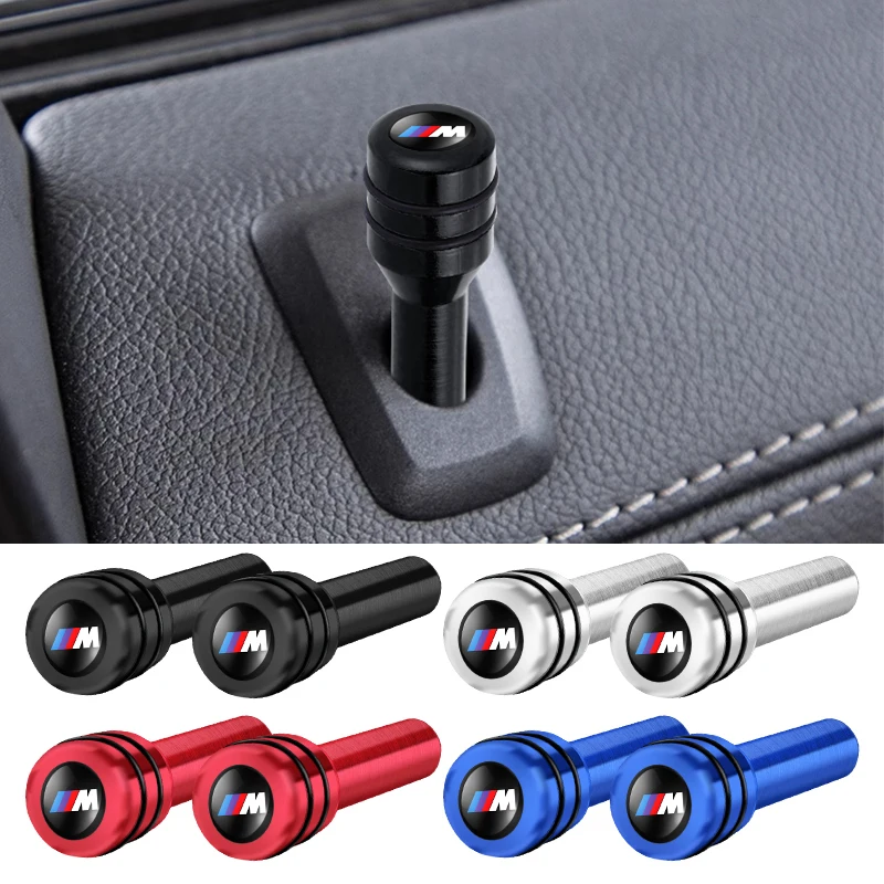 4pcs Car Door Lock Knob Pull Pins Aluminum Alloy Security For BMW M E46 E90 E60 F30 F10 E39 E36 F20 G30 G20 E87 E92 E91 E30