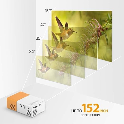Mini Projector YG300 Portable Projector LED Mini Multimedia Full HD 1080P Home Theater Movie Projector Compatible Smartphone Tablet TV Stick DVD HDMI USB,Outdoor Movie Projector Blue White