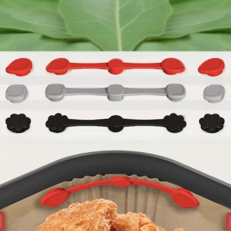 1PC Air Fryer Magnet Silicone Buckle for Holding Down Air Fryer Parchment Paper Lock Disposable Liners Prevent Paper to Burn