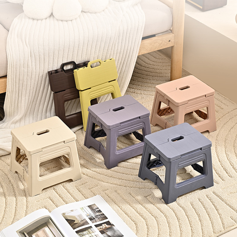 1pcs Folding Step Stool Multi Purpose Handheld Thickened Footstool Non-Slip Plastic Small Benches Kitchen