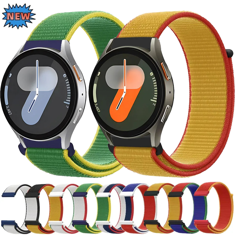 20mm 22mm Flag Style Nylon Strap For Galaxy Watch 7/6/5/4 44mm 40mm Sport Wristband For Redmi Watch 5 Lite/Active Correa