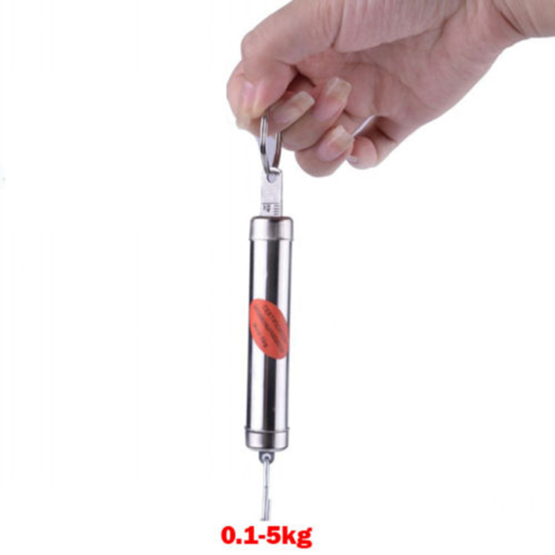 1 PC Durable Metal Portable Mechanical Scale Spring Scale Cylinder Spring Balance With Hanging Hook Dynamometer