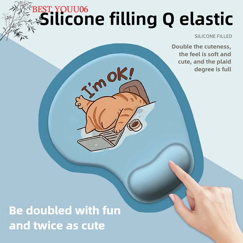 1pc New Cartoon Animal Silicone Wrist Pad Mouse Rest Desk Mat Mouse Pad Stain-resistant Computer Accessories