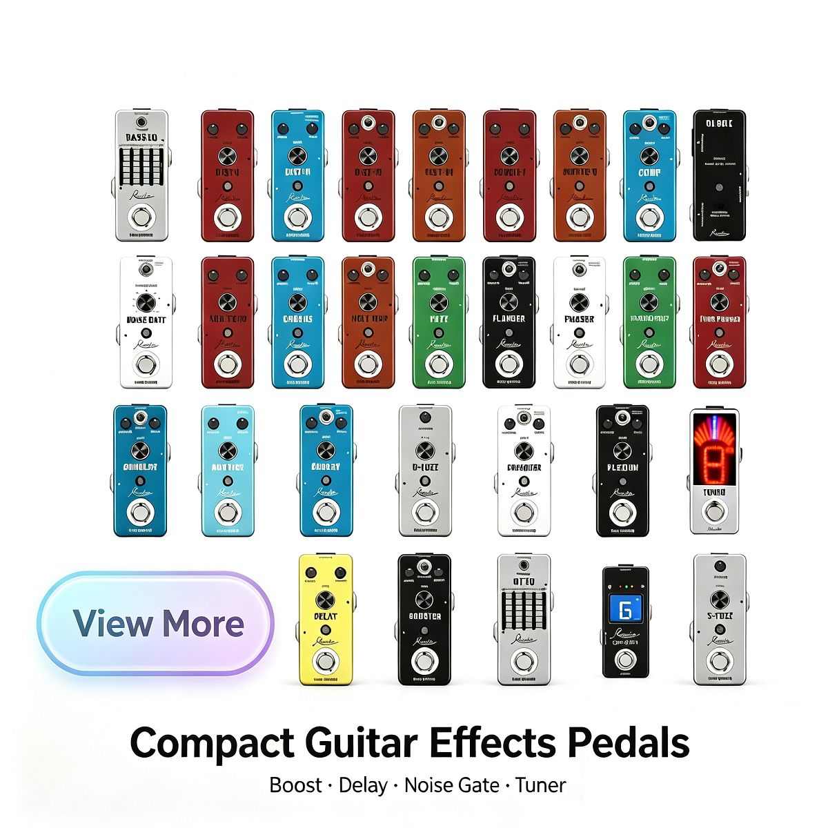 Rowin Classic Guitar Pedal Noise Gate Tuner Analog Flanger Delay Booster Chorus Compressor EQ Di Box Effect Pedal Bass Stompbox