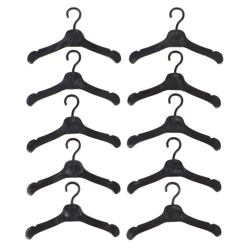 10PCS Lovely 5.5cm Doll Hangers Mini Cute Wardrobe Dress Coat Clothes Plastic Doll Pretend Play Girls Toys