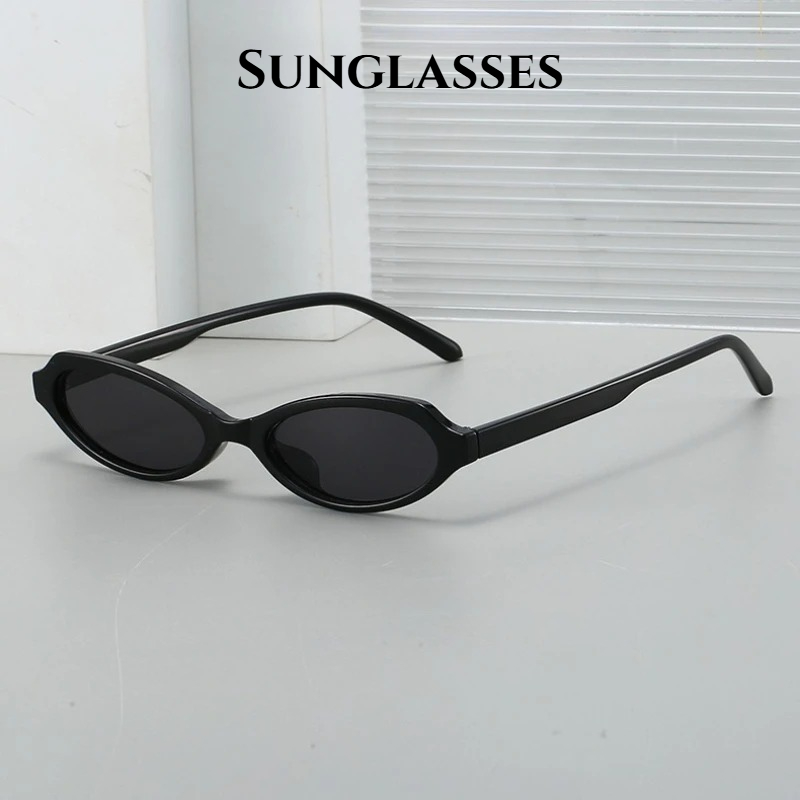 2026 New Fashionable Oval Small Frame Sunglasses Trendy Street Photography Shades Women's Y2K Retro Goggles UV Protection