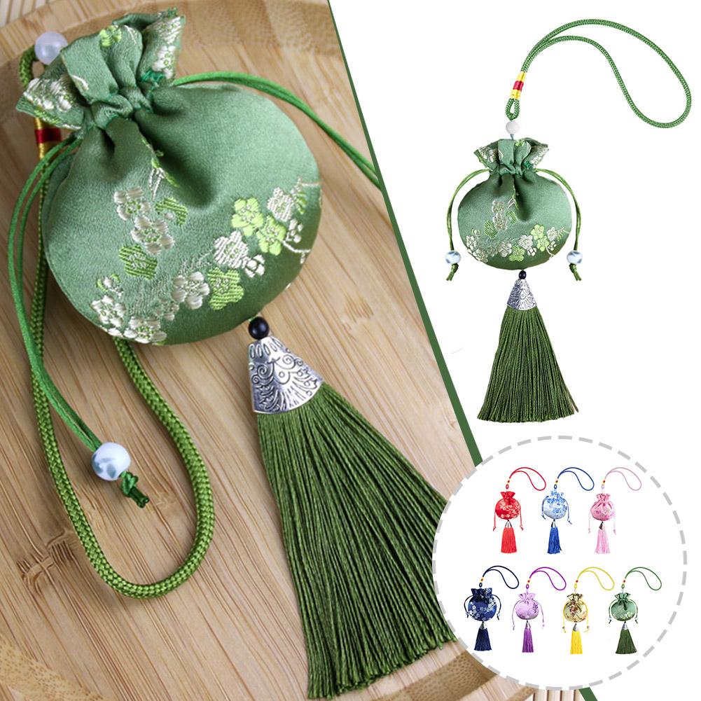 Empty Bag Chinese Style Jewelry Storage Handmade Vintage Tassel Lucky Embroidery Sachet Bag Drawstring Bag
