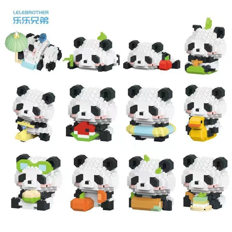 HUIOIBAO Mini Cute Panda Micro Building Blocks DIY City Building Toys 3D Diamond Model Animal Bricks Children