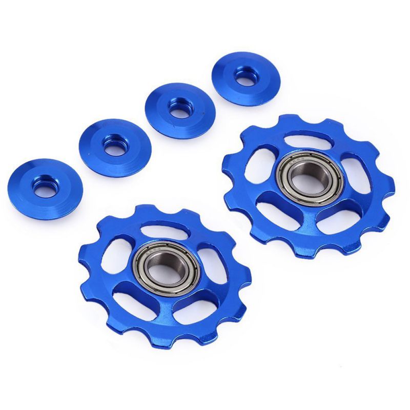 2PCS 11T Ultralight Aluminum Alloy Bike Bearing Jockey Wheel Rear Derailleur Pulleys MTB Road Bicycle Parts