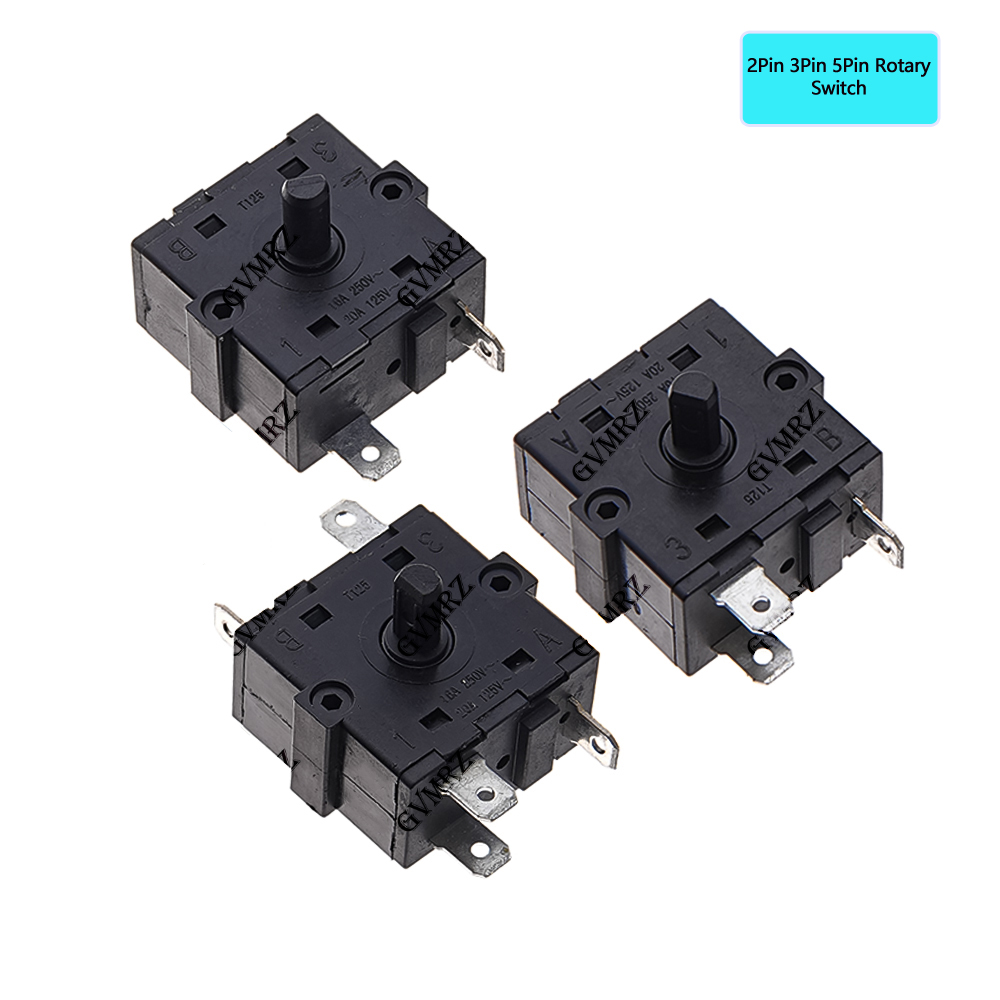 2Pin 3Pin 5Pin Rotary Switch Selector AC 250V 16A Radiator Electric Room Heater Position