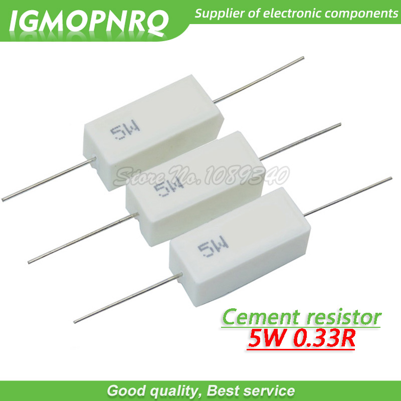 10PCS 5W 0.33 ohm Cement resistance 0.33R 0.33ohm