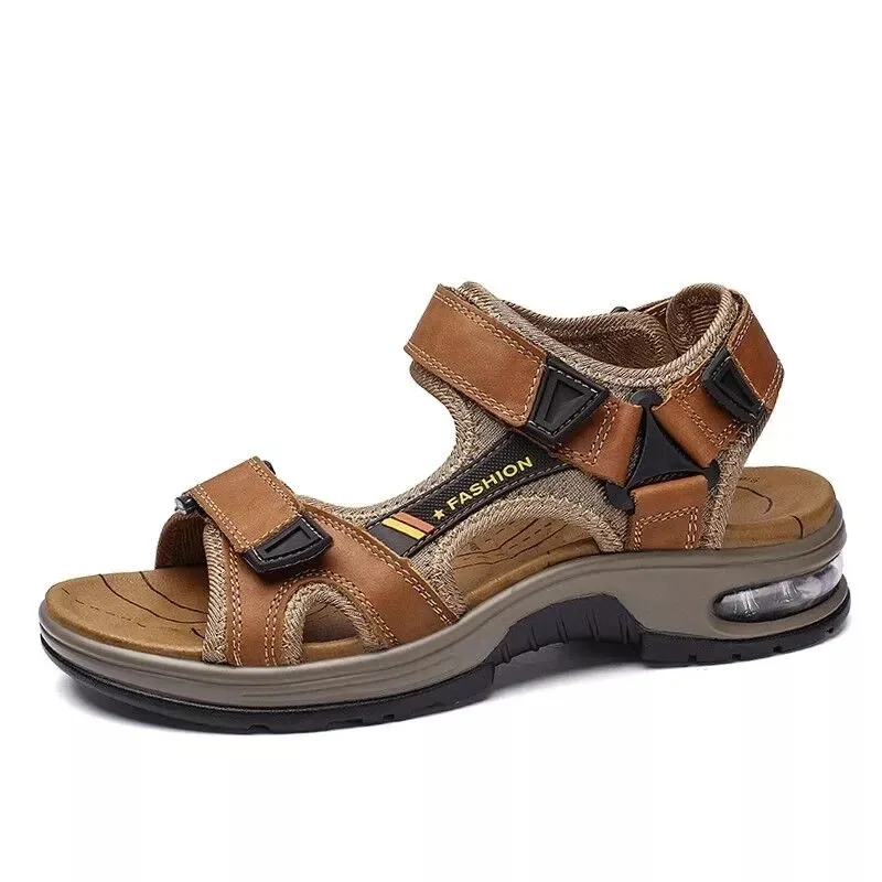DEKABR New Men Sandals Summer Beach Sandals Fashion Outdoor Casual Lightweight Luxury Genuine Hide Sandals Size 38-46