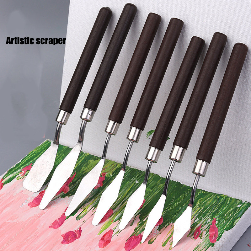 Acrylic Paint Watercolor Mixing Art Oil Painting Scrapers Stainless Steel Gouache Paint Color Matching Oil Paint Mini Scrapers