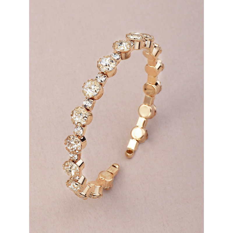 1pc Versatile Daily, Wedding & Party Bangle - Minimalist Rhinestone Inlaid Open Design.