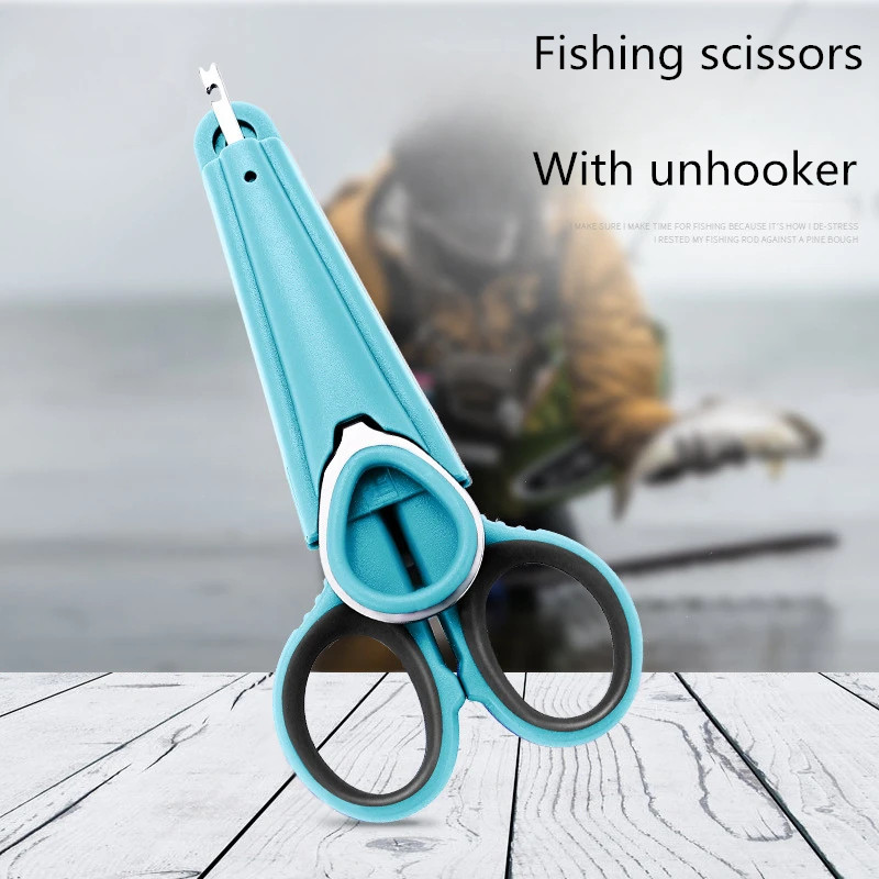 Stainless steel multifunctional fishing box with hooks, scissors, portable pliers, PE line outdoor fishing tools for luring fish