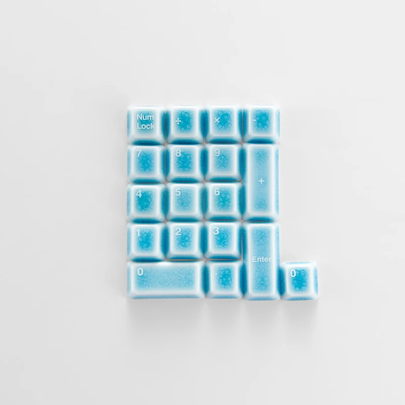 Numeric Keypad Ceramic Keycap Digital Zone C Set 18pcs Custom Keycaps for Mechanical Keyboard Caps Transparent Key Caps PC