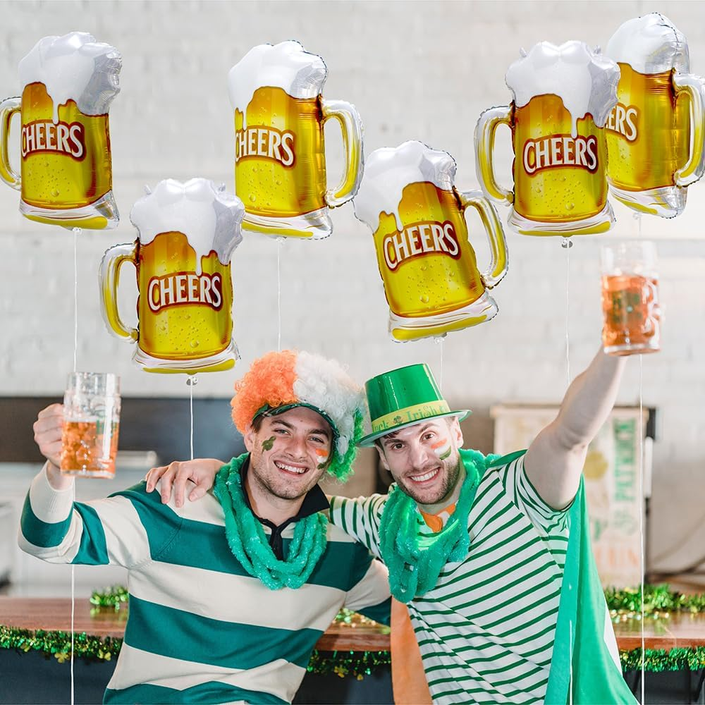 6/10Pcs Balloons Mug Cup Balloon Oktoberfest Favor Decor Cheers Globos Giant Mini Party Wedding Balls Bottles