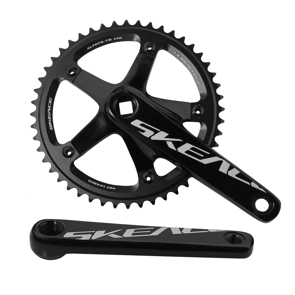 SKEACE BMX Crankset 48T Aluminum Alloy Fixed Gear Crank 144BCD Single Speed Fix Gear 165mm Bike Bicyle Chainwheel BMX Crank