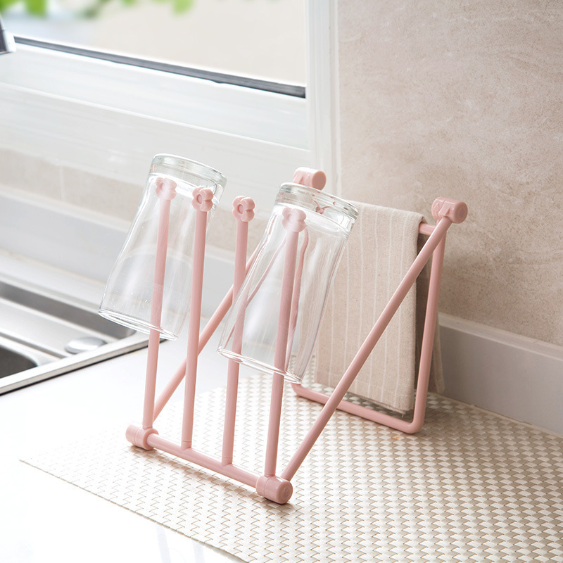Desktop folding vertical rag storage rack kitchen paper towel rack countertop cup rack towel rack storage rack