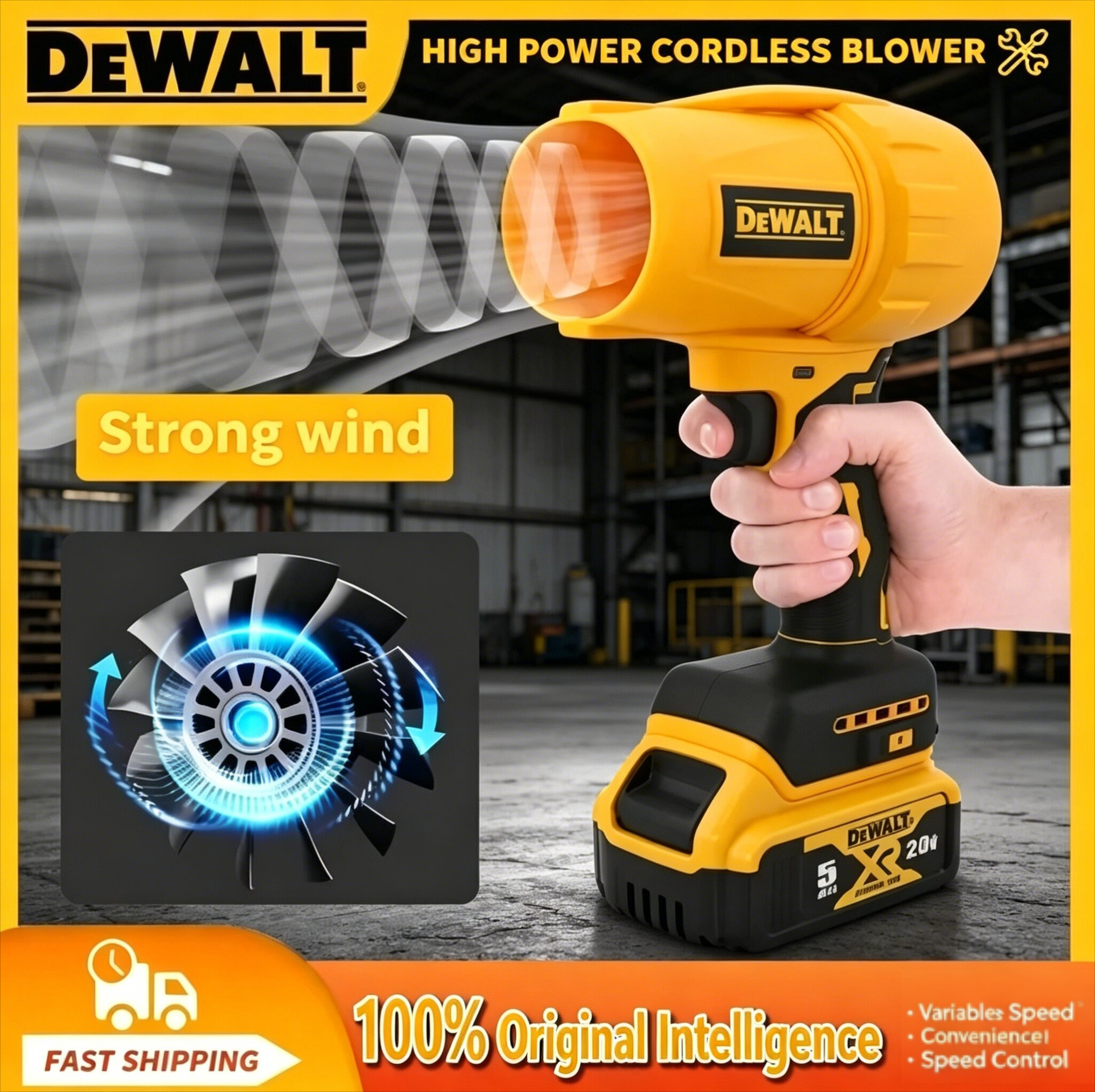 Dewalt High Speed Brushless Electric Air Blower Jet Turbo Fan 130000RPM Violent Fan Cordless Air Duster 18vTool