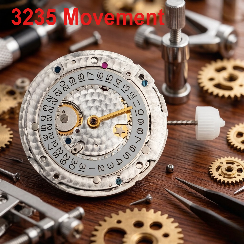 3235 Mechanical Movement Engraved automatic mechanical movement VR3235 blue balance wheel SUB/DJ movement