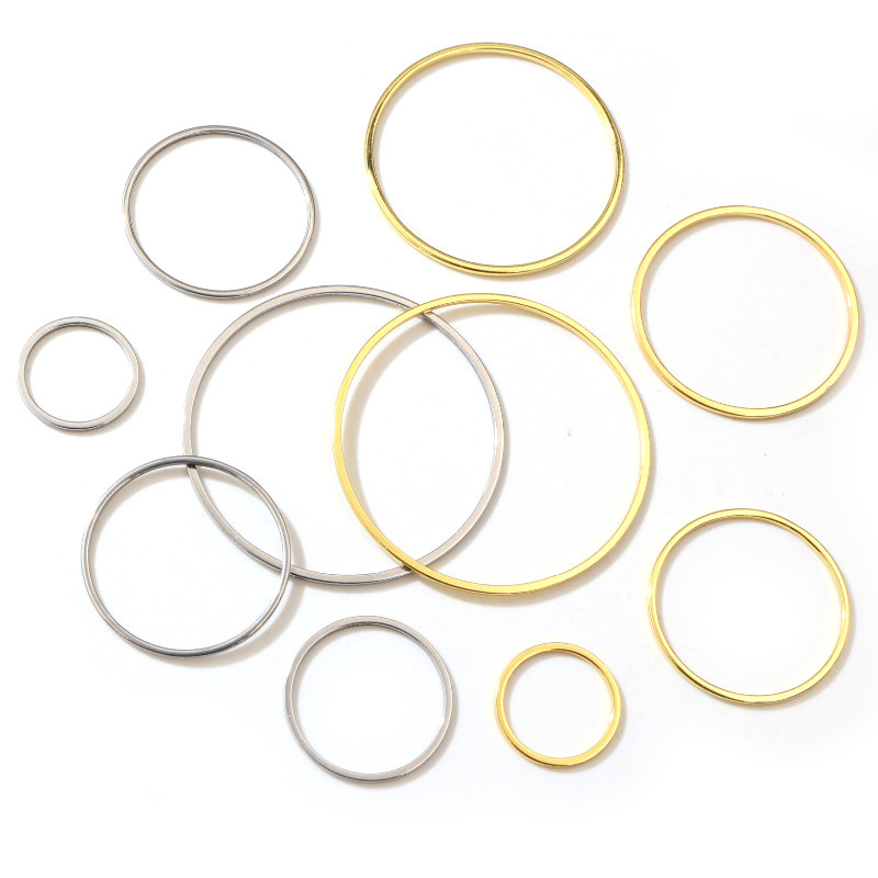 20pcs 15/20/25/30/35/40mm 316 Stainless Steel Gold Plated Earrings Rings Big Circle Ear Wire Hoops Pendant DIY Jewelry Findings pen gpt