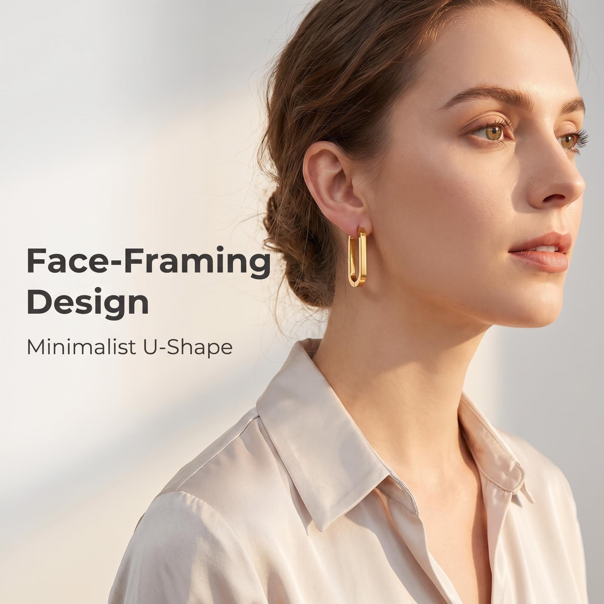 A pair of three-dimensional geometric earrings with full design inspiration, elegant and simple style, suitable for women's dail