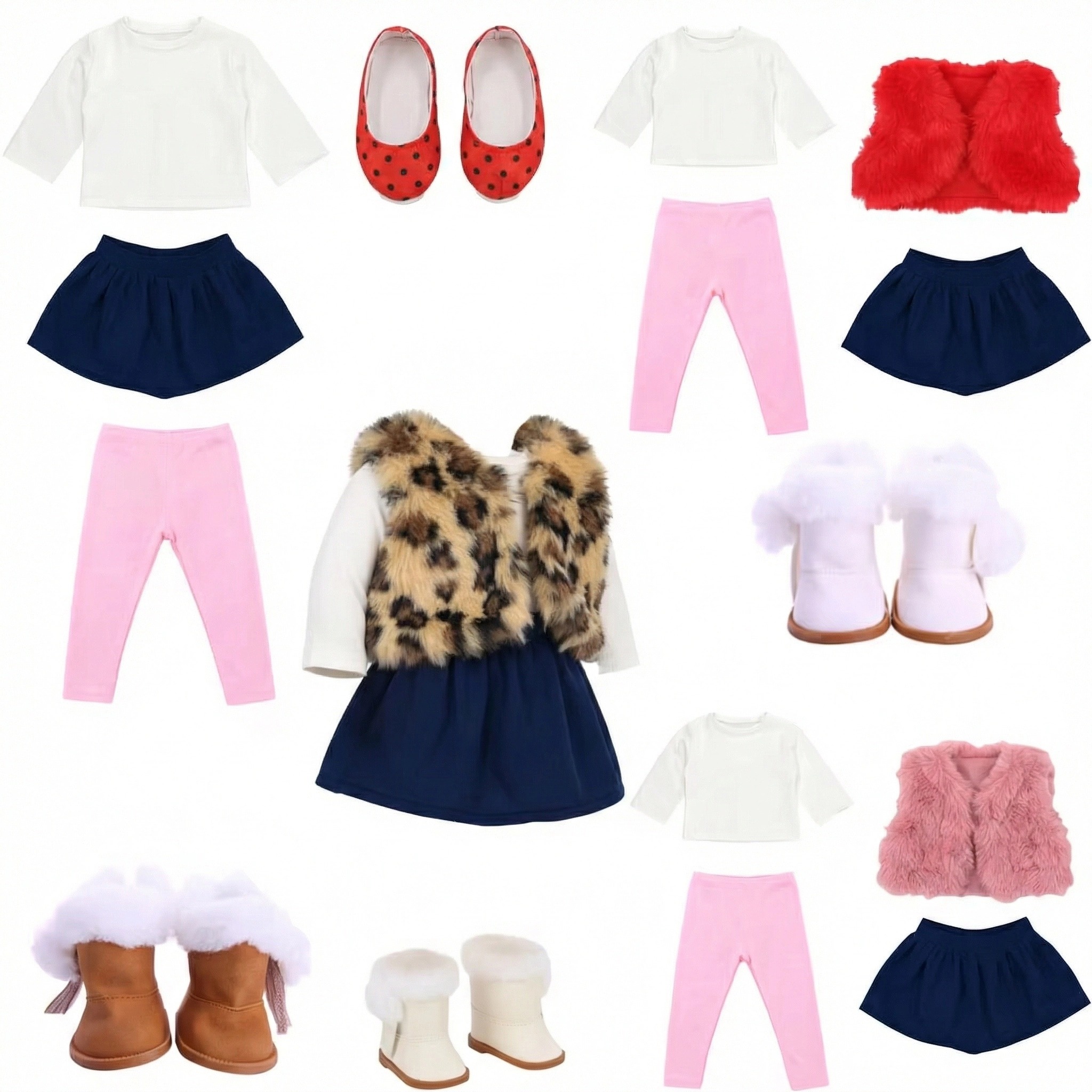 Doll Clothes Cute Cake Skirt Fluffy Skirt Daily Outfit For 43CM Baby Doll&18Inch American Doll Clothes,Girl Toys DIY